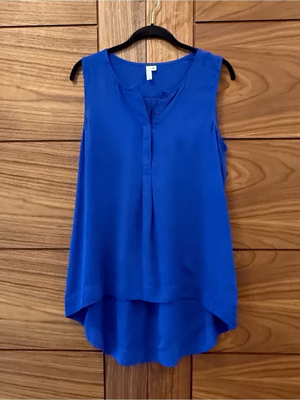 Lapis LIKE NEW Sleeveless Button Front Blue Tunic Top - Sz M